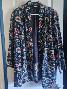 Intriguing Threads Floral Print Blazer Jacket